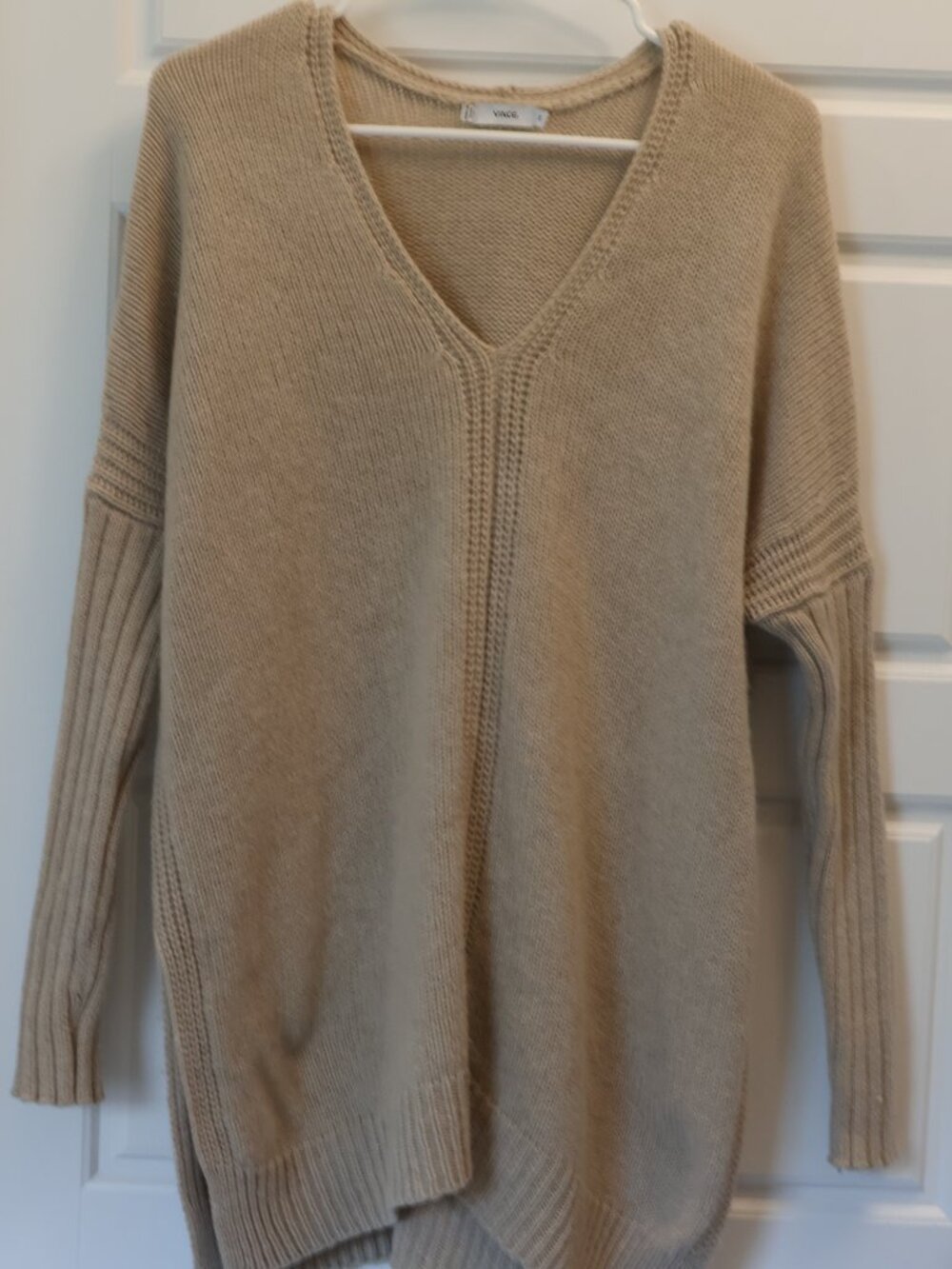 Vince Women's Sweater XS Wool Yak Blend Oatmeal Casual Oversized